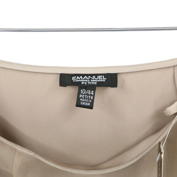 NWT Emanuel Ungaro Layered Sheer Overlay Taupe Silk Skirt 10 Petite 10P - Picture 3 of 4